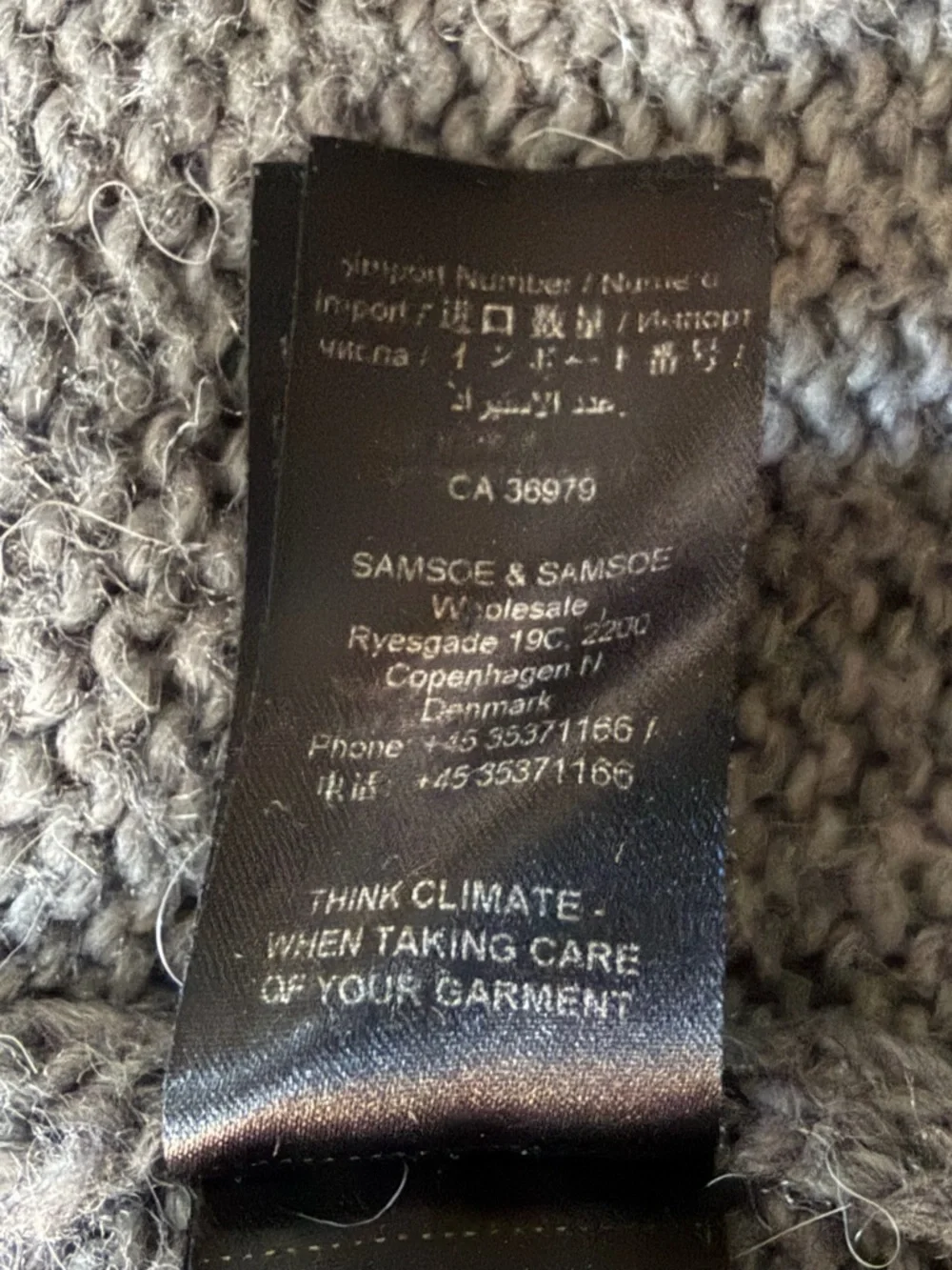 SAMSOE Samsoe Alpaca Fair Isle Sweater, oversized, grey-yellow, S, GUC - Picture 12 of 13